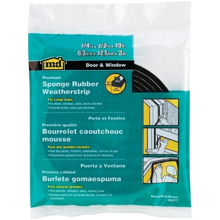 M-D Building Products 1/4in. 1/2in. 10' Auto & Marine Weatherstrip 06577